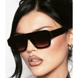 DEZI Miami Black and Brown Gradient Sunglasses